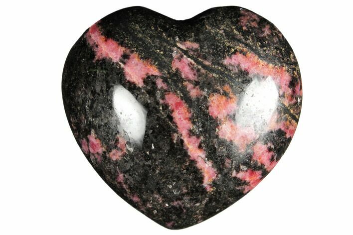 Polished Rhodonite Heart - Madagascar #126760